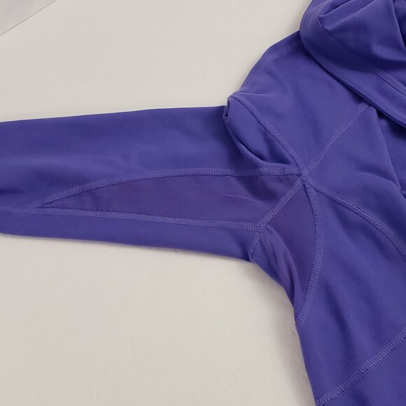 Zella XS Purple Hooded Jacket Womens Thumb Slits Device Cord Venting Fall Coat - Picture 12 of 16